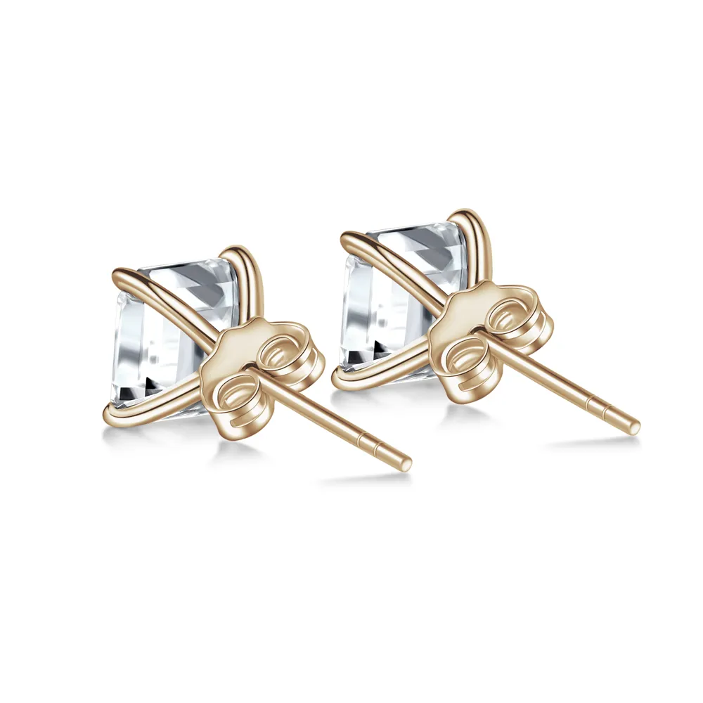 1 CT. Asscher Cut Moissanite Earring Studs