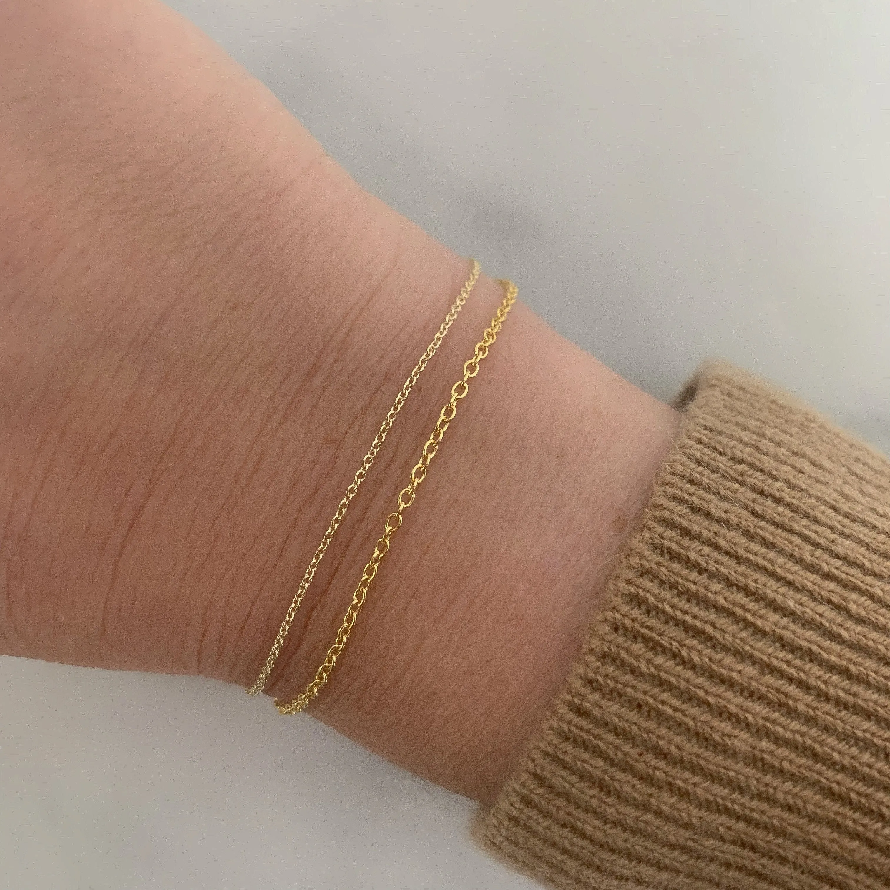 14K Gold One Mini Initial Bracelet