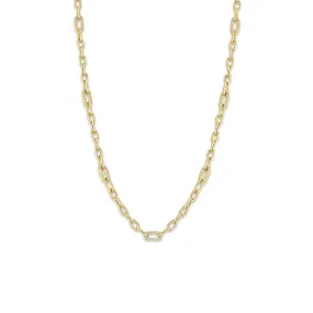 14k Multi Pavé Diamond Link Medium Square Oval Chain Necklace