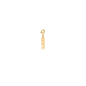 14k tiny HOPE charm pendant with spring ring