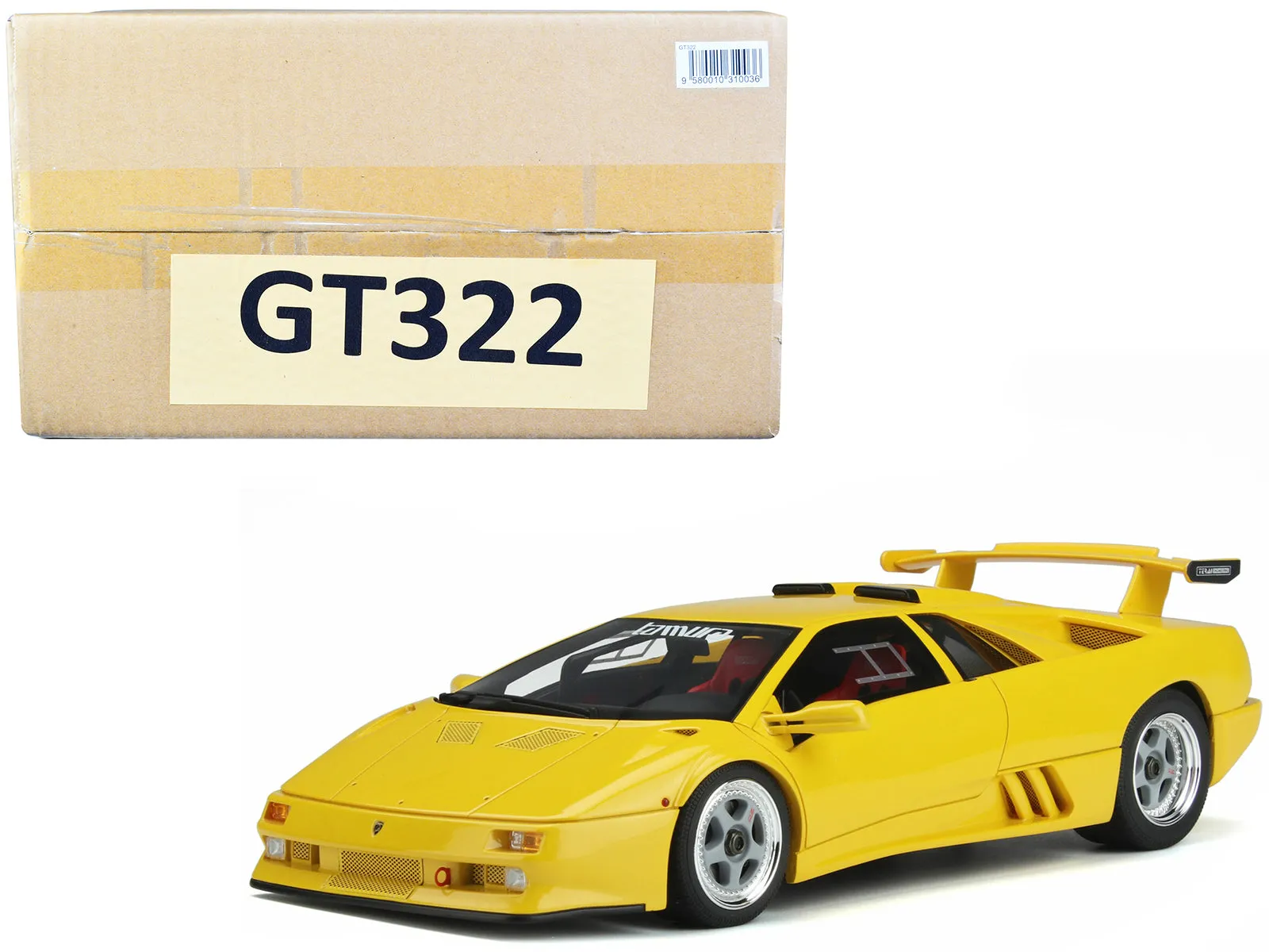 1995 Lamborghini Diablo Jota Corsa Yellow Tamura 1/18 Model Car by GT Spirit