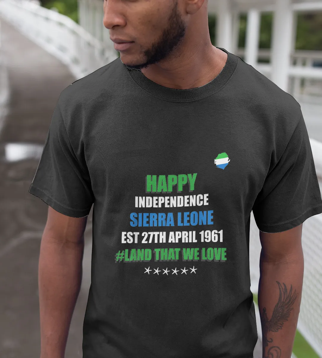 1sttheworld T-Shirt - Happy Independence Mama Salone, Sierra Leone T-Shirt Black A35