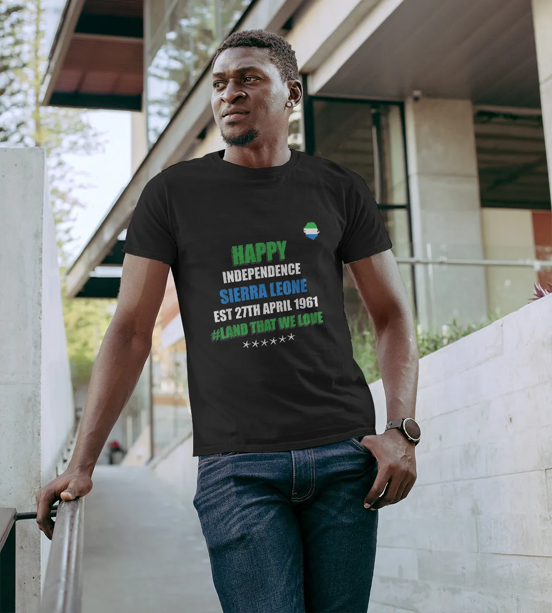 1sttheworld T-Shirt - Happy Independence Mama Salone, Sierra Leone T-Shirt Black A35