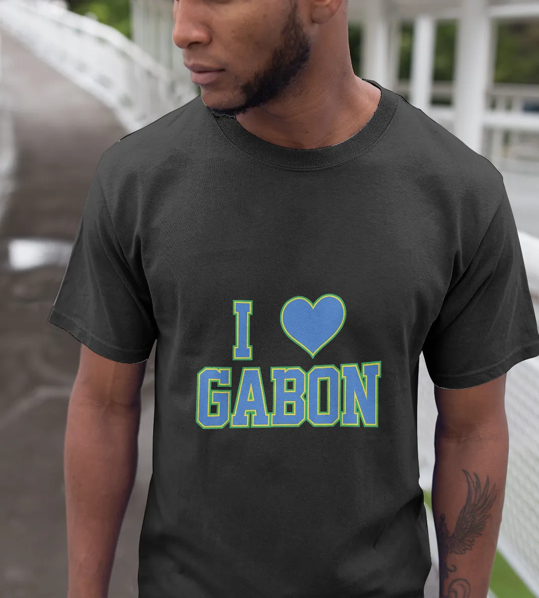 1sttheworld T-Shirt - I Love Gabon T-Shirt Black A35