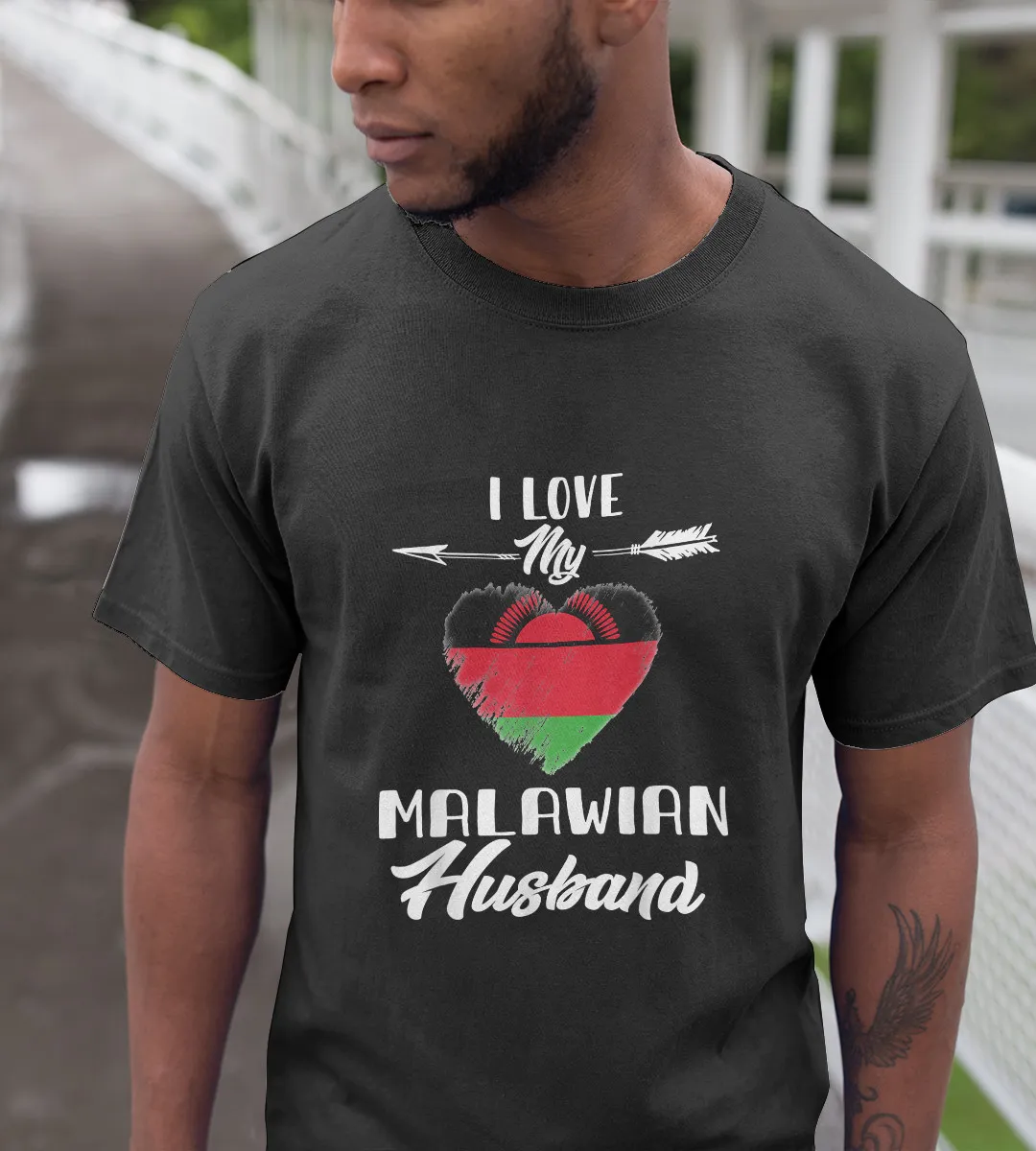 1sttheworld T-Shirt - I Love My Malawian Husband T-Shirt Black A35