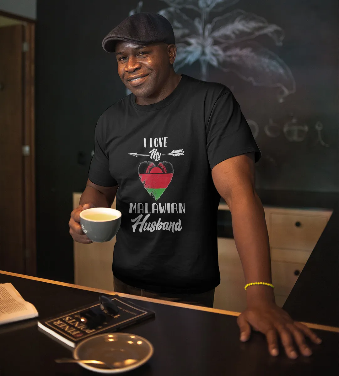 1sttheworld T-Shirt - I Love My Malawian Husband T-Shirt Black A35