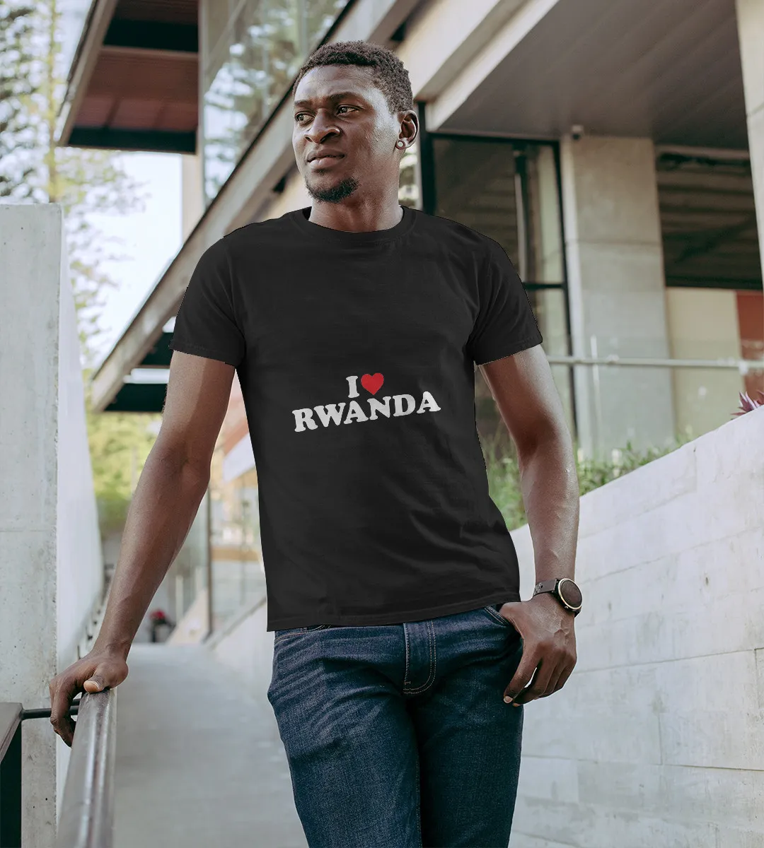 1sttheworld T-Shirt - I Love Rwanda T-Shirt Black A35