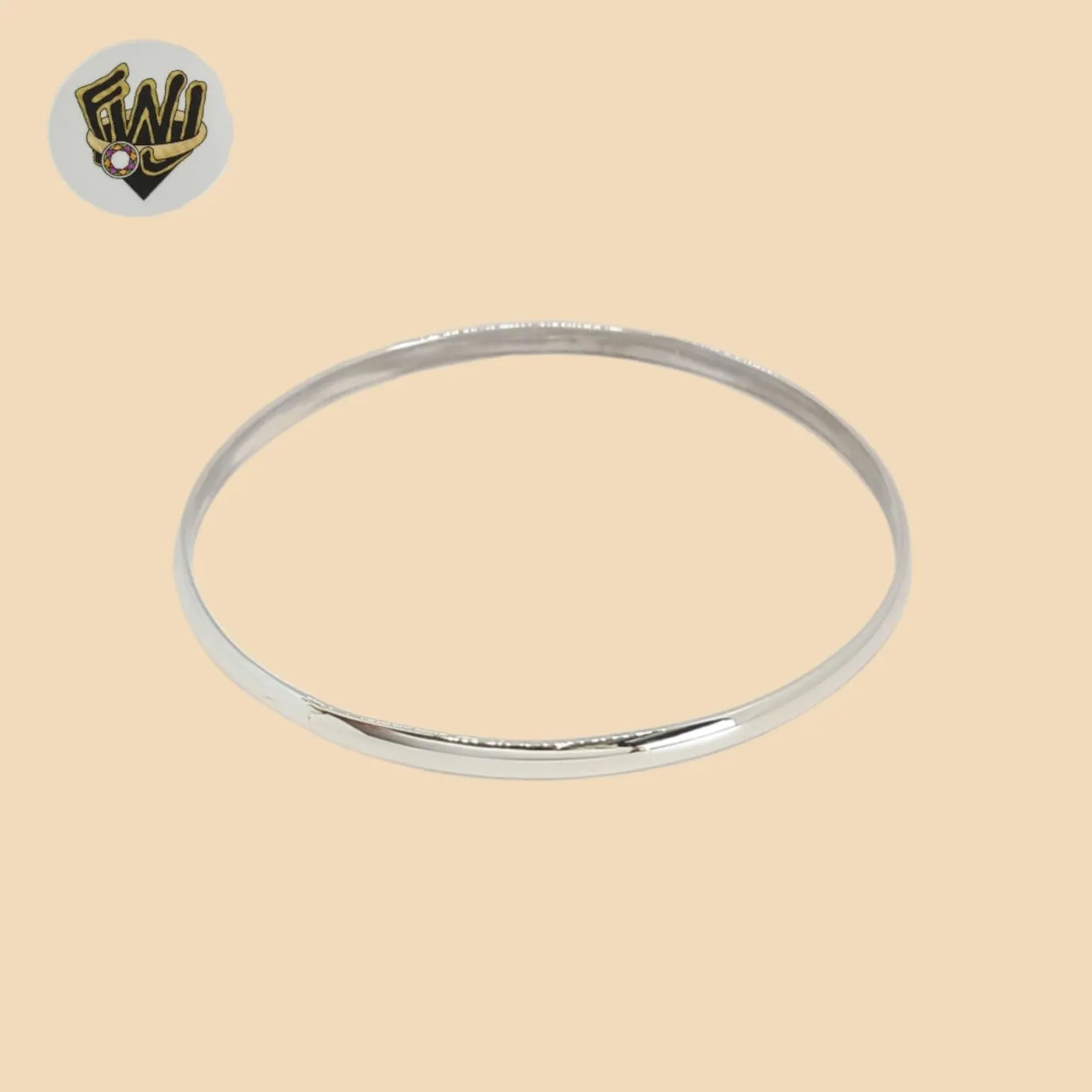 (2-0608) 925 Sterling Silver - 4mm Plain Bangle.