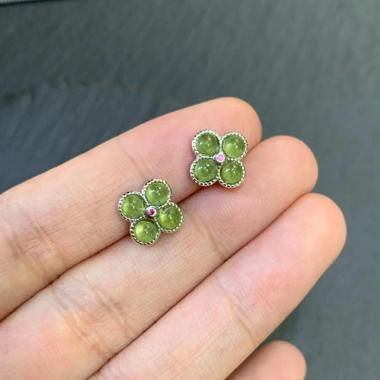 5MM Peridot Silver Stud Earrings