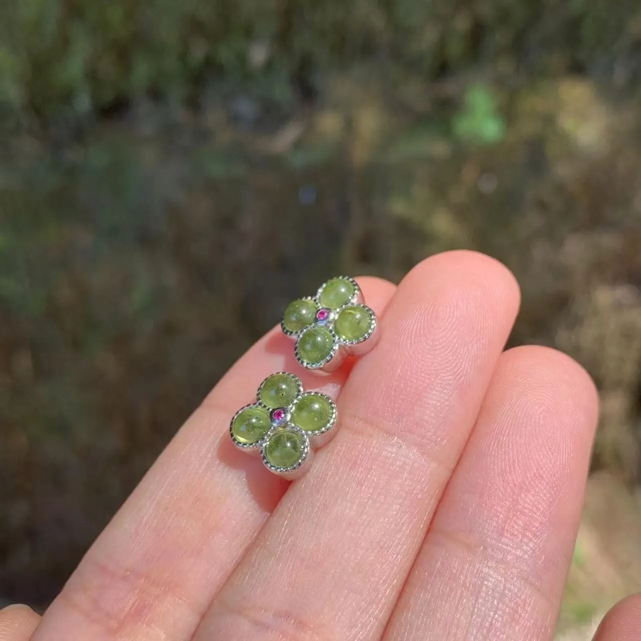 5MM Peridot Silver Stud Earrings