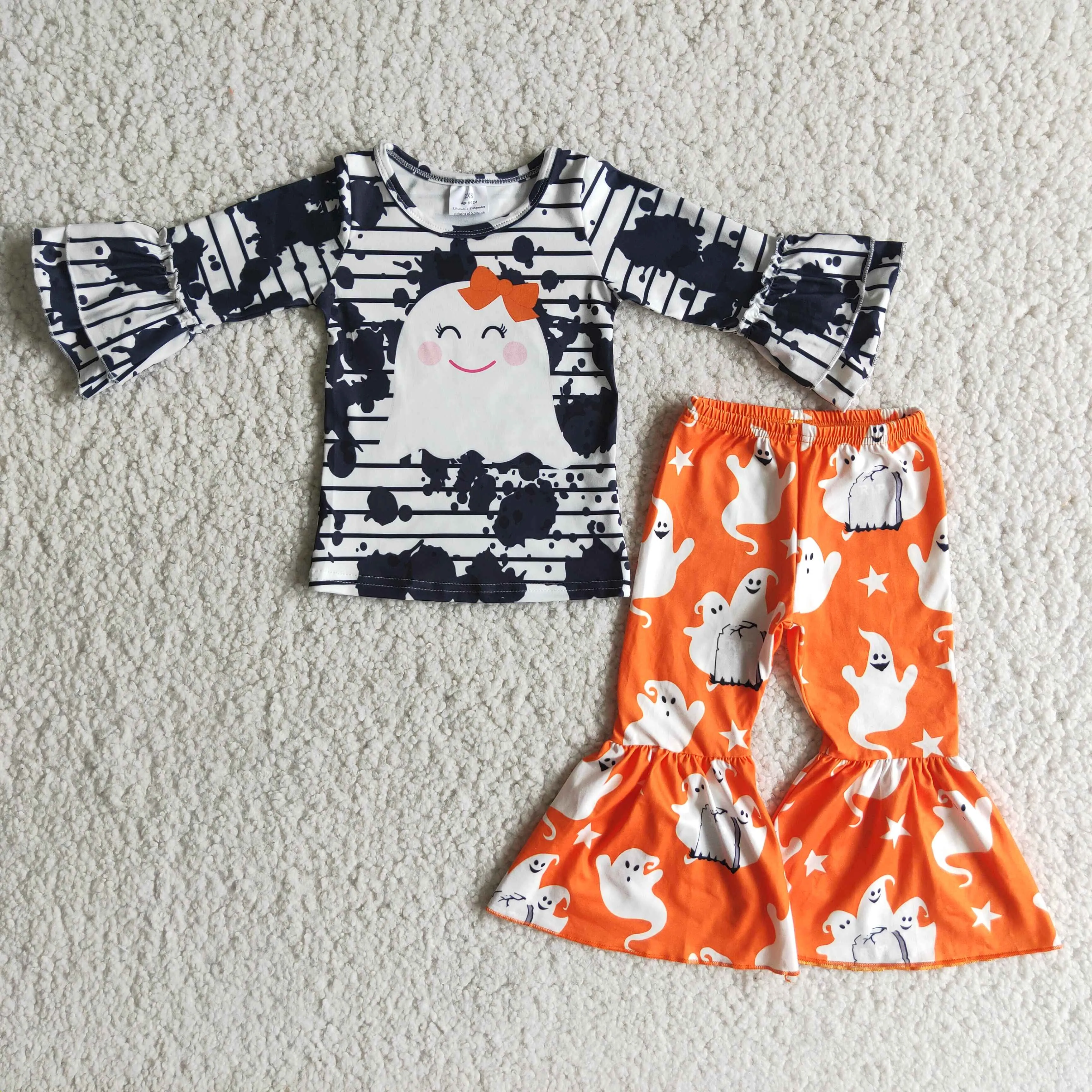 6 A11-13 girl halloween cute ghost orange set-promotion 2023.9.25