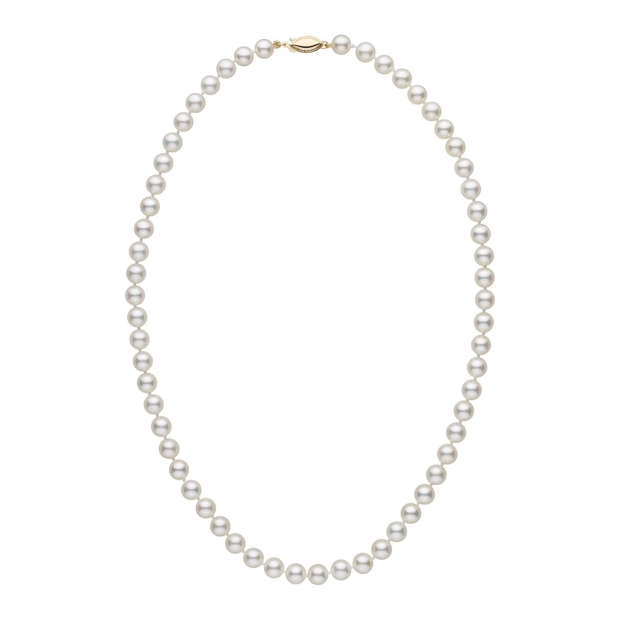 6.0-6.5 mm 18 Inch White Akoya AA  Pearl Necklace