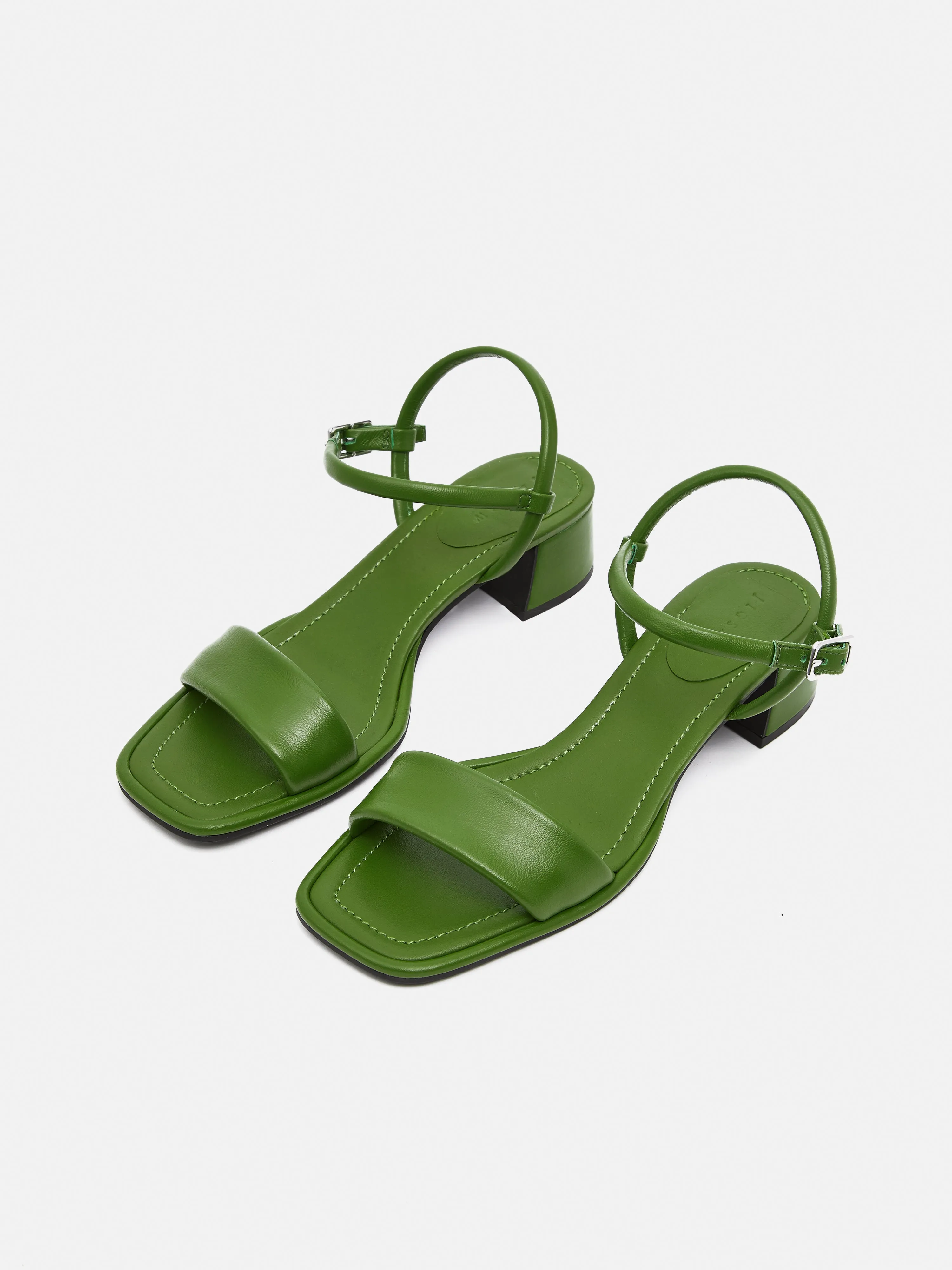 Adel Leather Heeled Sandal | Green