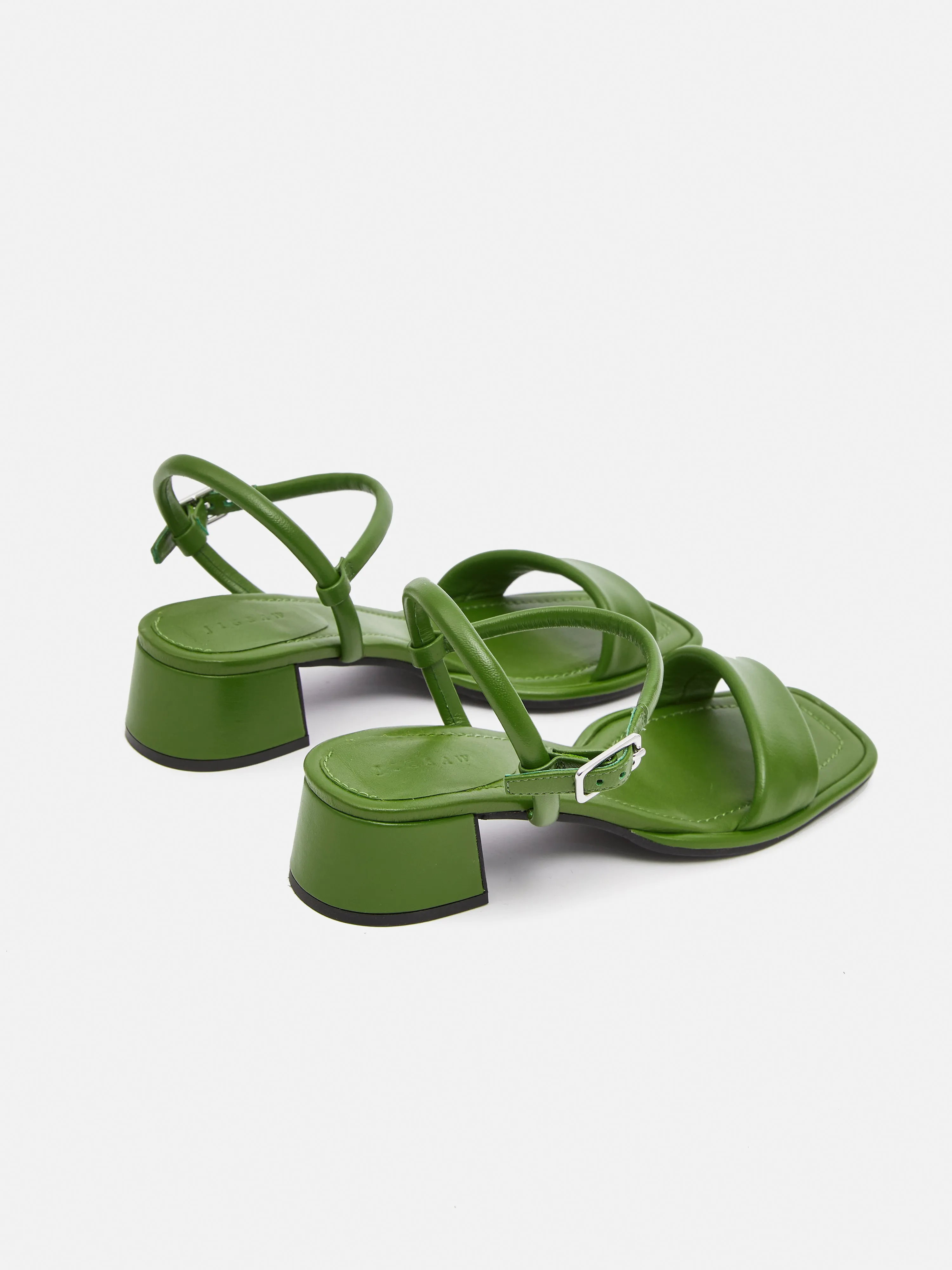 Adel Leather Heeled Sandal | Green