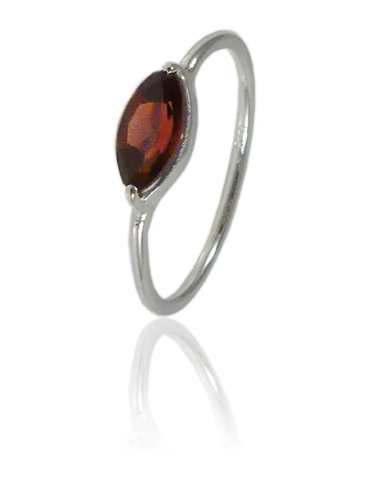 Amazon Stacking Leaf Ring Garnet