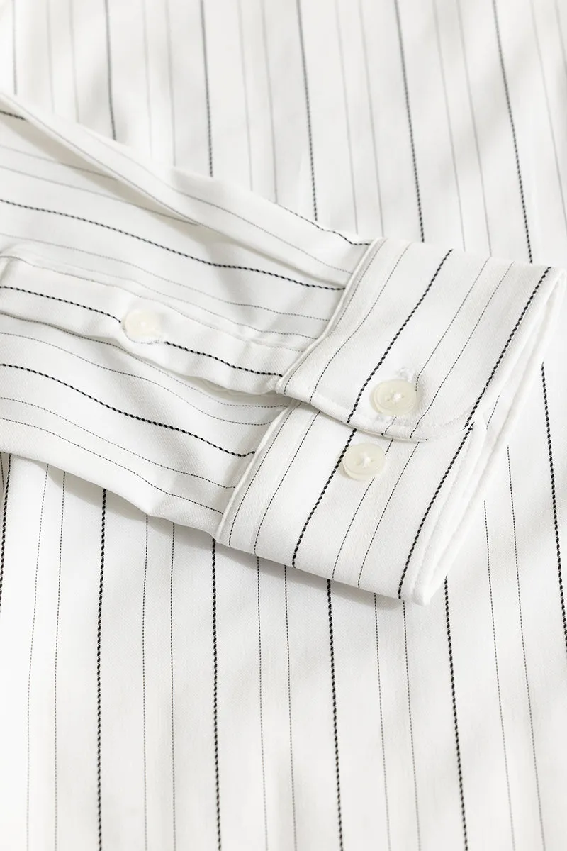 Arctic Stripe White Giza Cotton Shirt