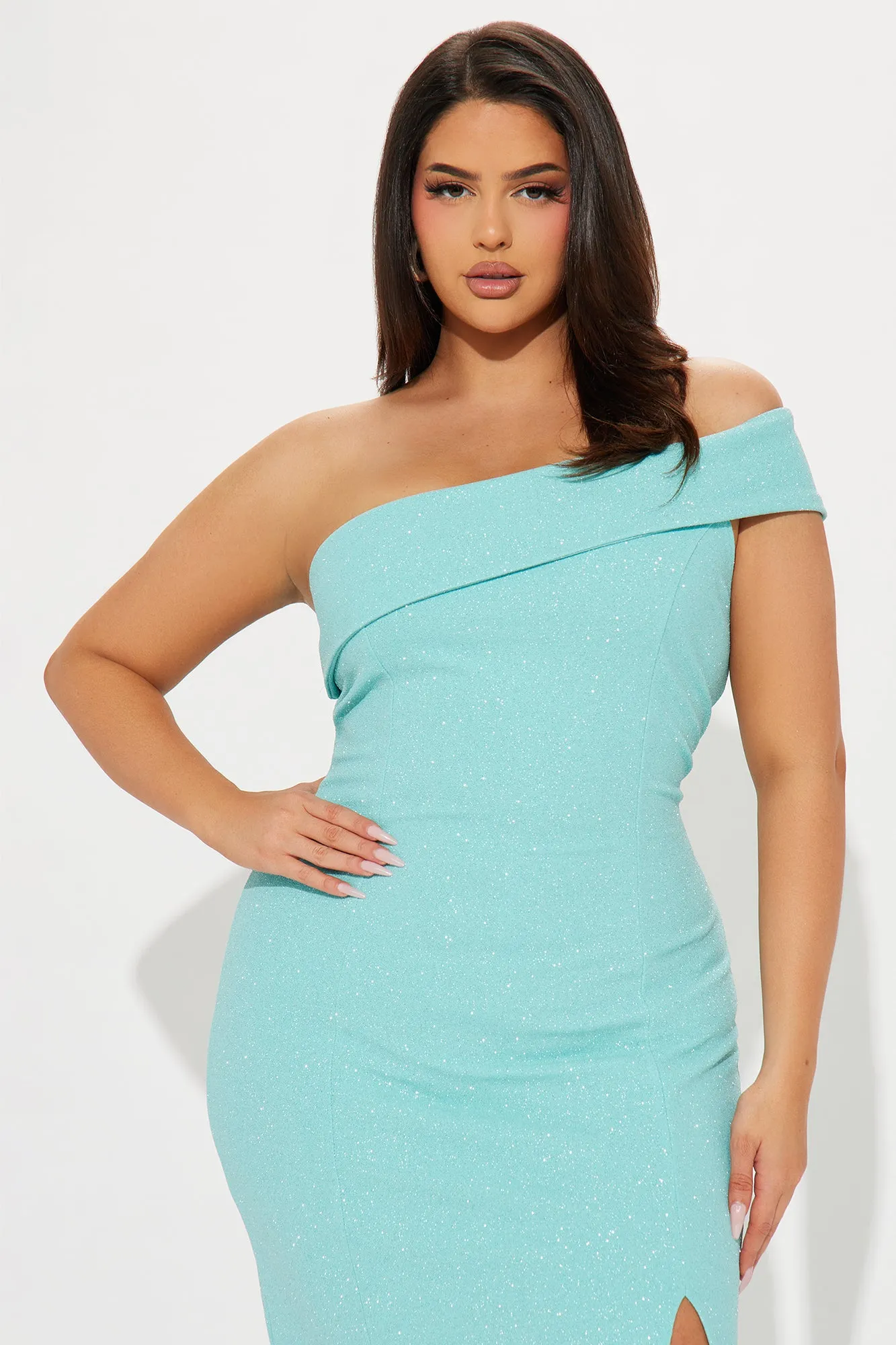 Ashley Glitter Gown - Mint