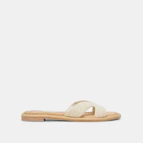 ATOMIC WIDE SANDALS WHITE RAFFIA