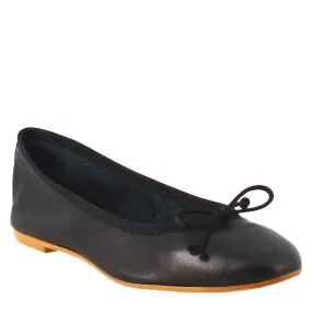 Ballerine leggere da donna color nero in pelle liscia