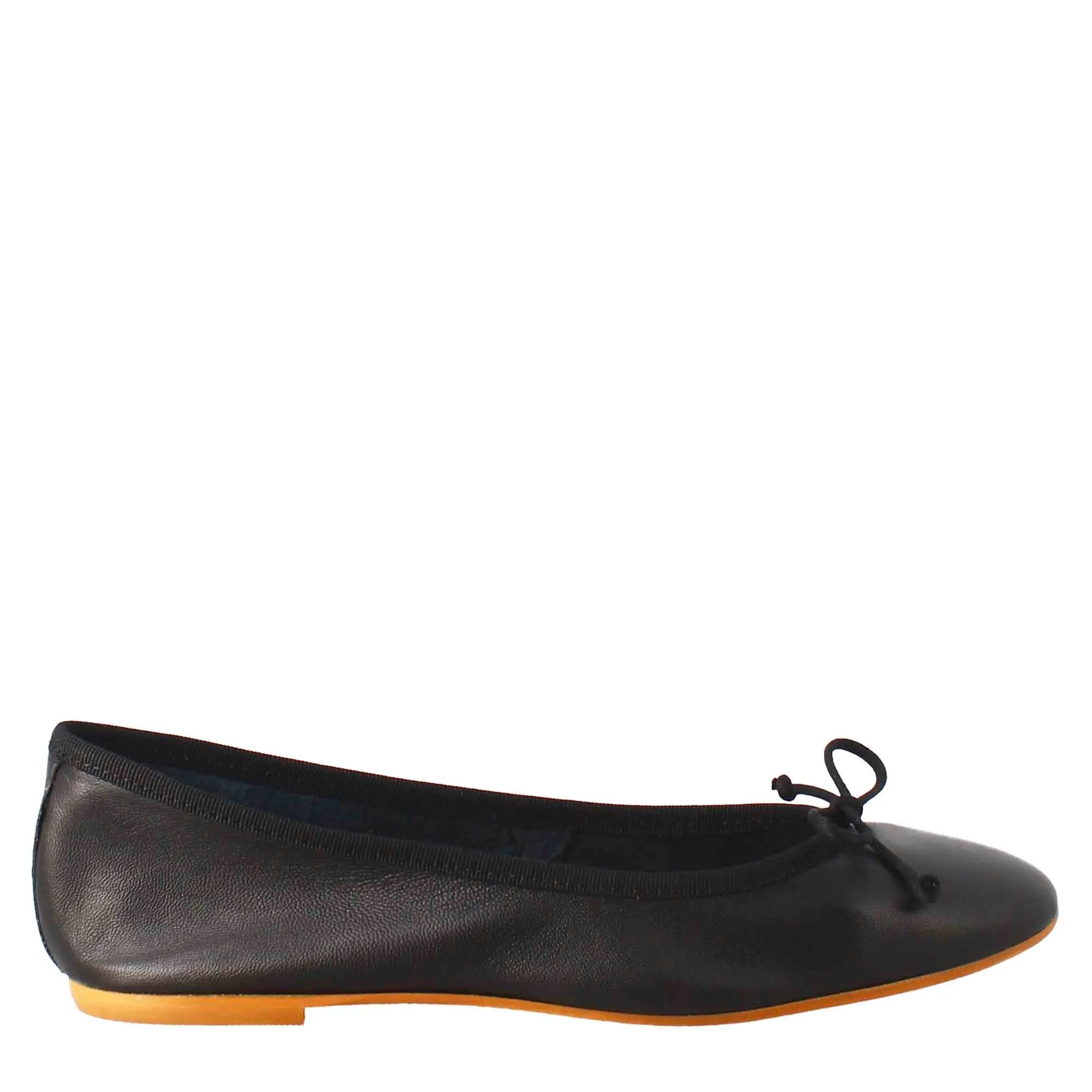 Ballerine leggere da donna color nero in pelle liscia