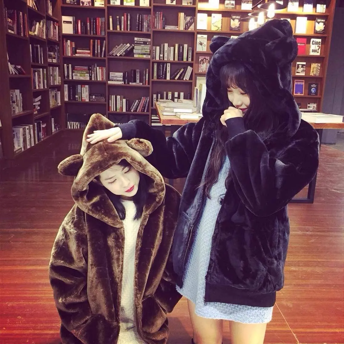 Bear Fluffy Hoodie Jacket SD00893