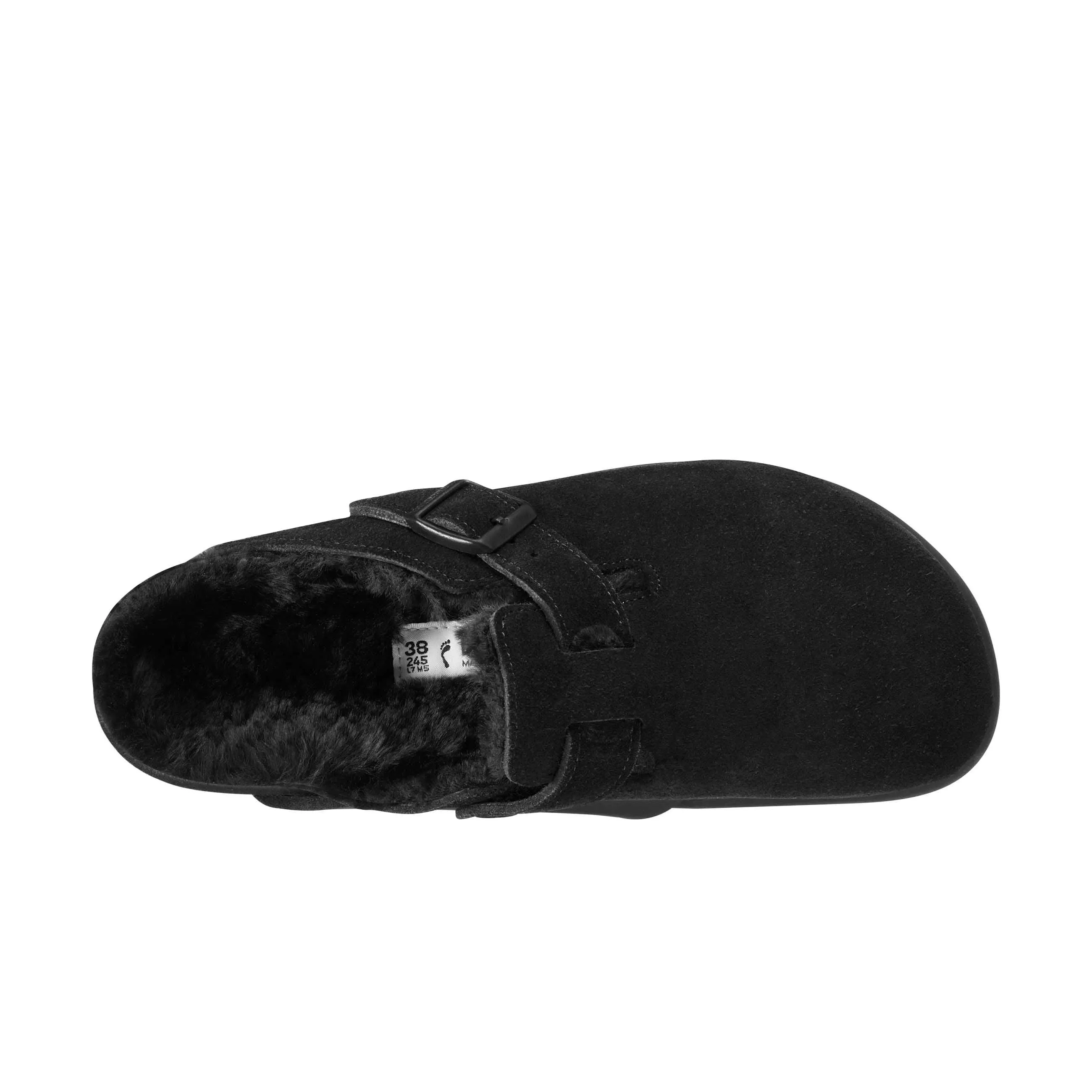 Boston Black Suede Leather/Shearling