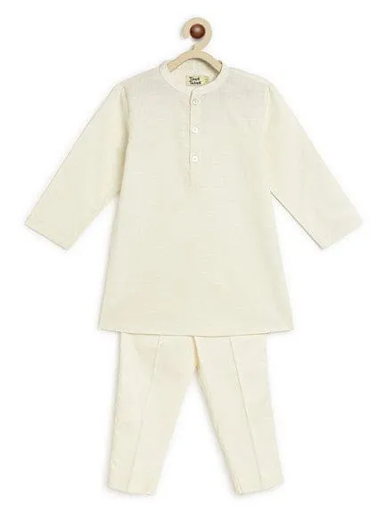 Boy Silk Sherwani-Cream