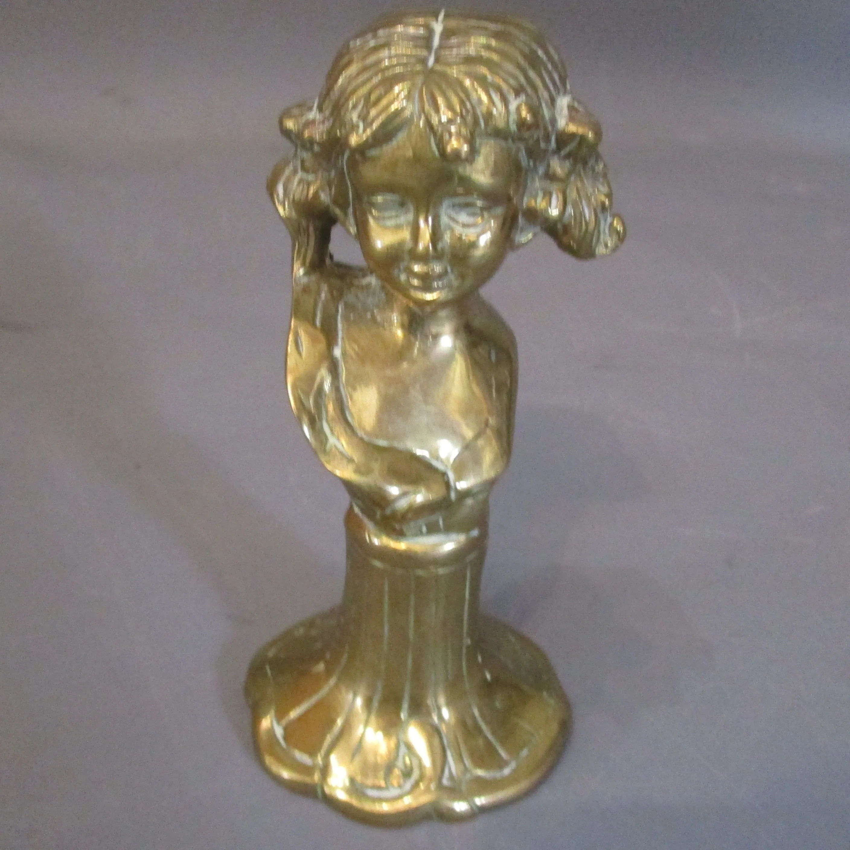 Bronze Female Bust Figure Antique Art Nouveau c1910