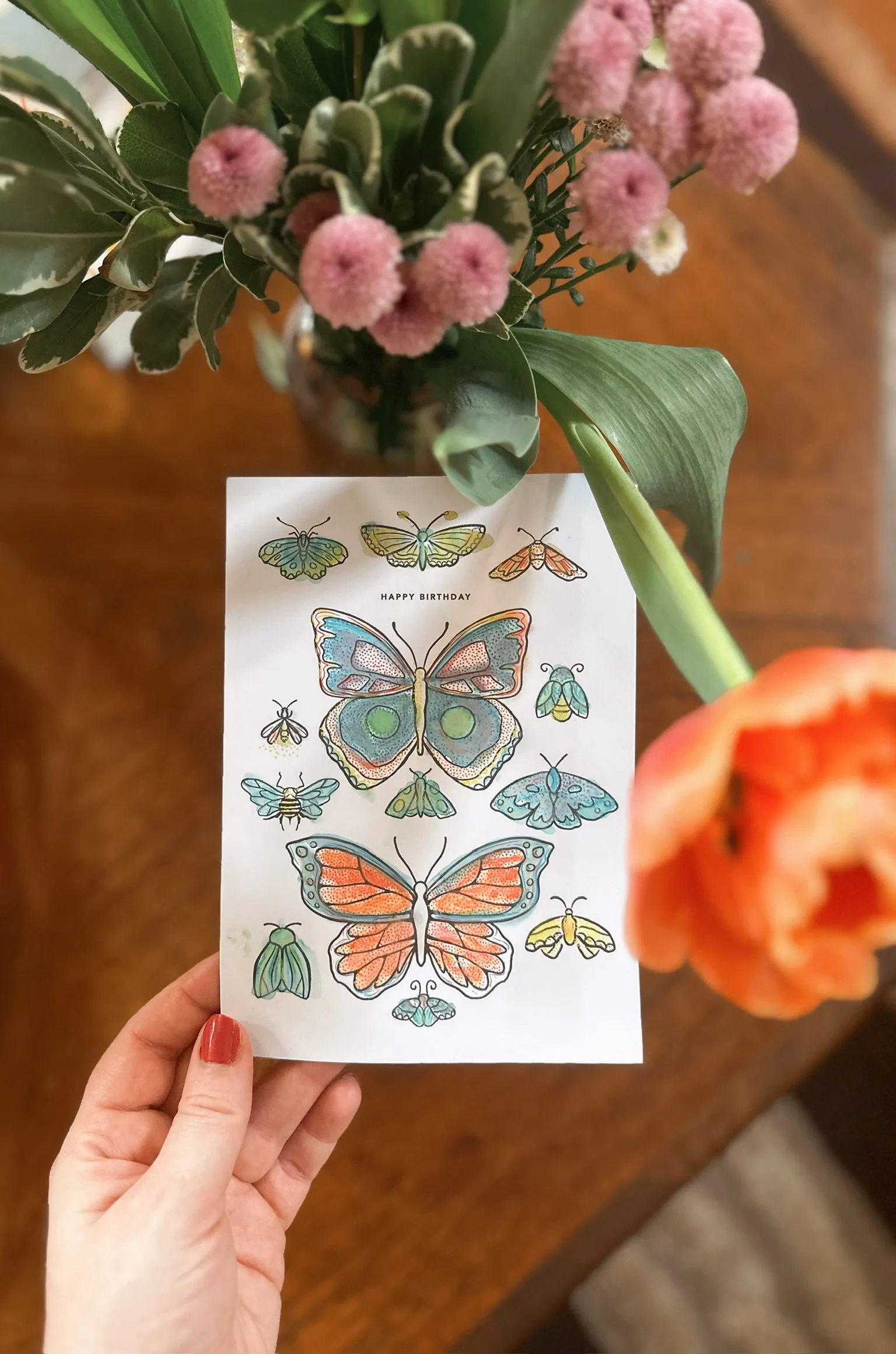 Butterfly Paint With Water Birthday Card