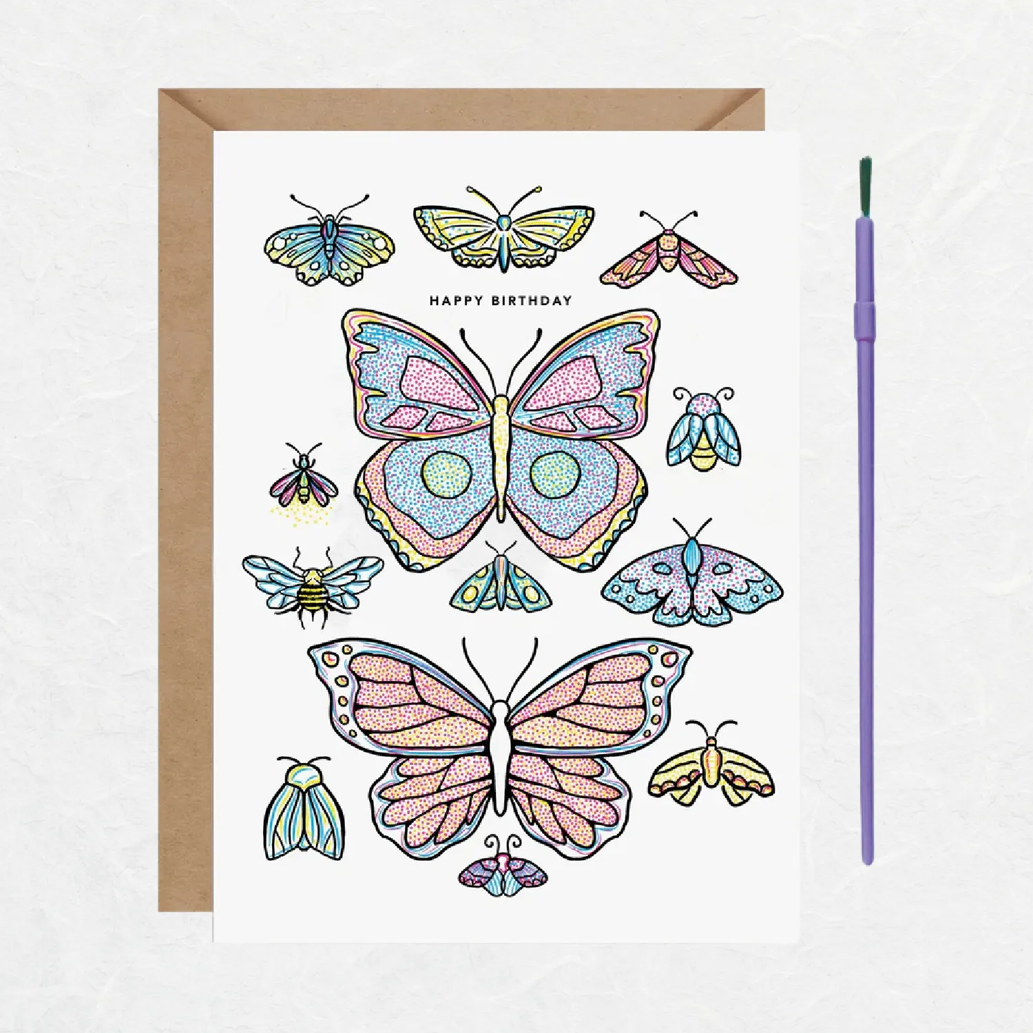 Butterfly Paint With Water Birthday Card