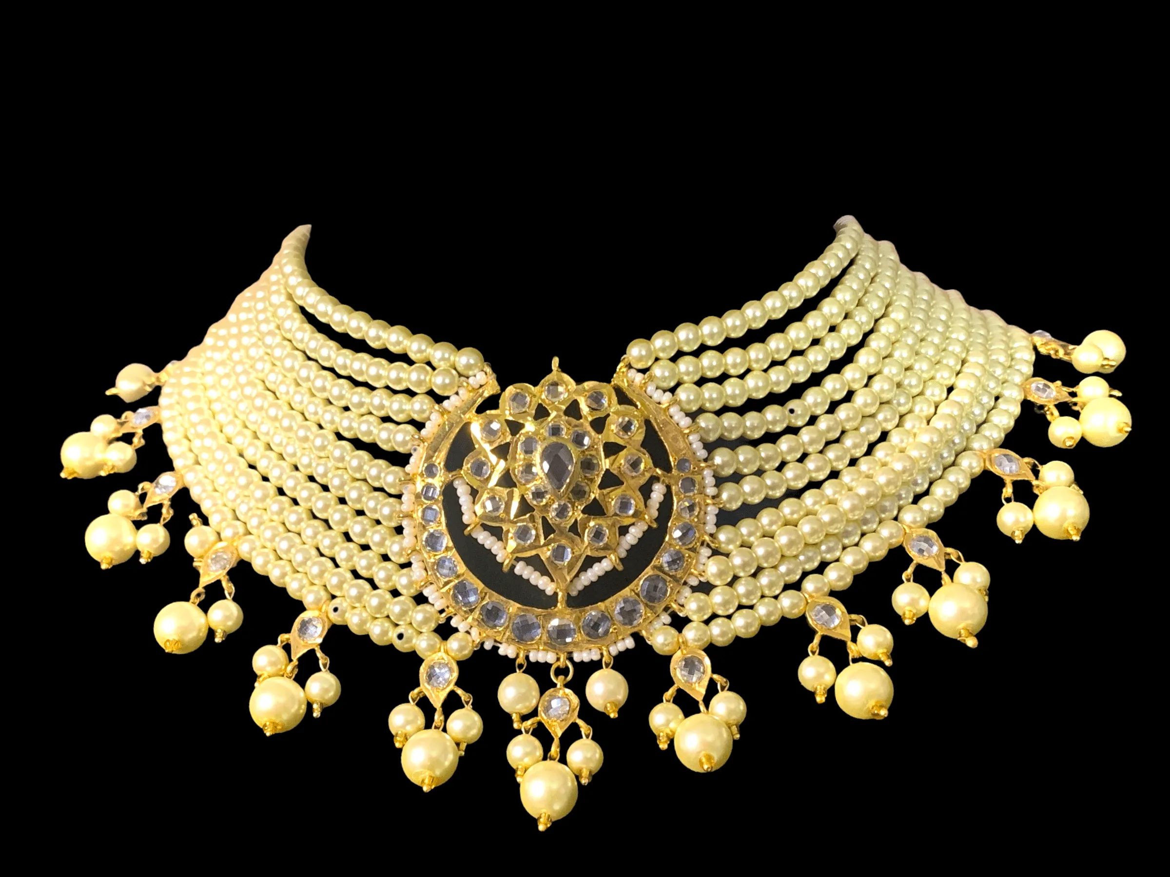 C171  Noor choker set in golden pearls ( SHIPS IN 4 WEEKS )