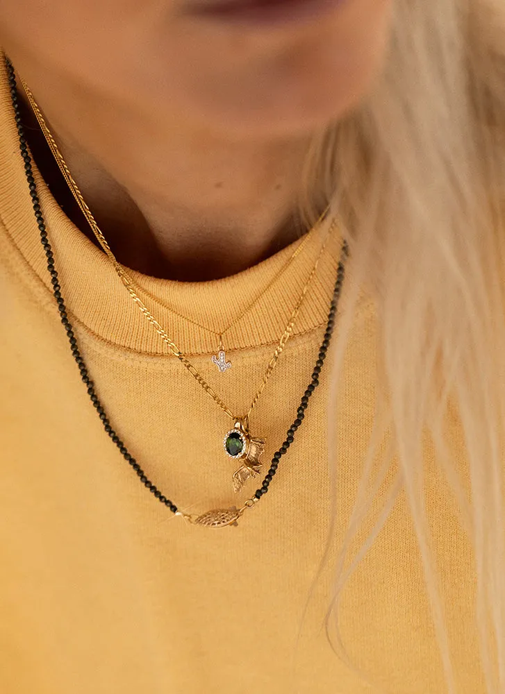 Cactus charm 14k gold