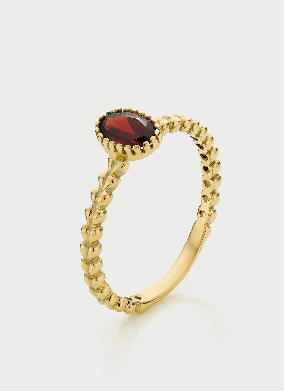 Caes garnet january birthstone ring 14k gold