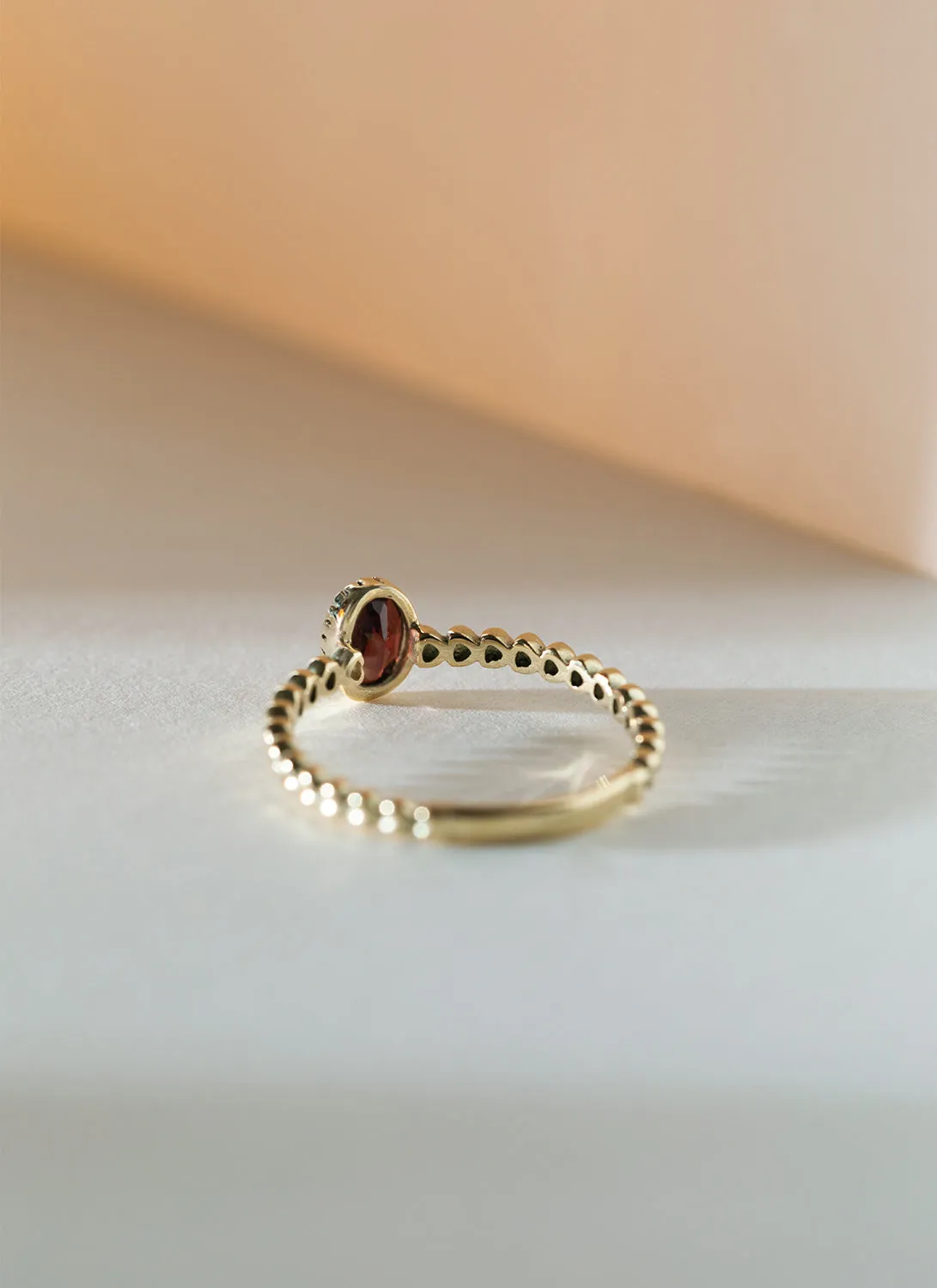 Caes garnet january birthstone ring 14k gold