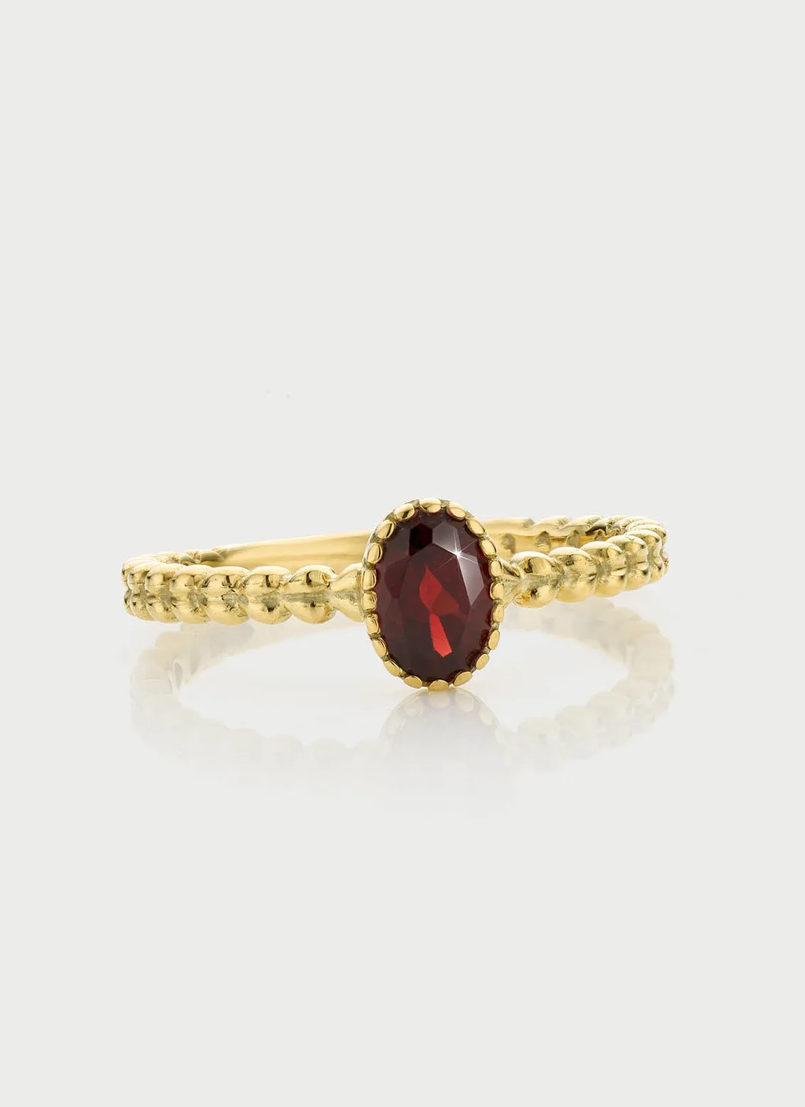 Caes garnet january birthstone ring 14k gold