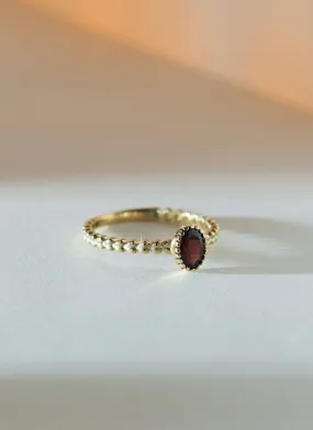 Caes garnet january birthstone ring 14k gold