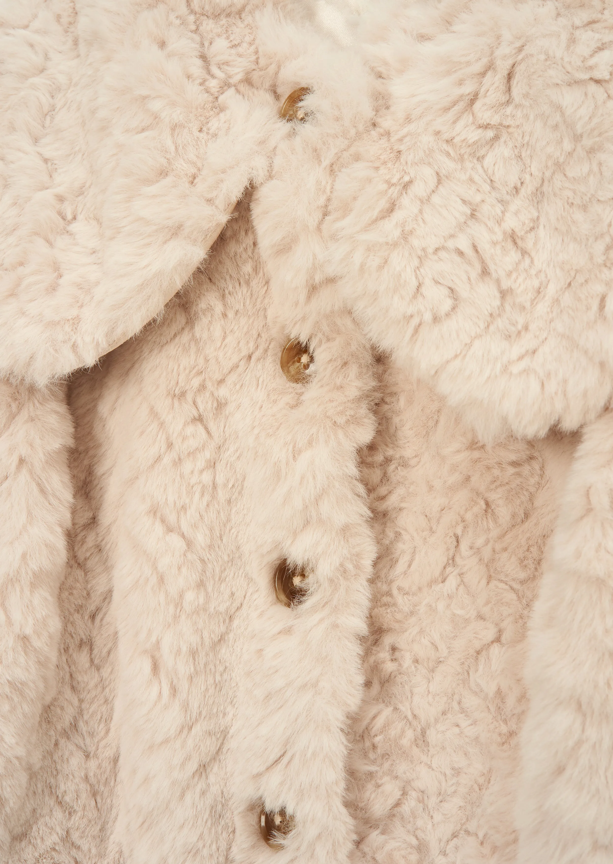 Cecile Nude Cut Fur Cape Collar Coat