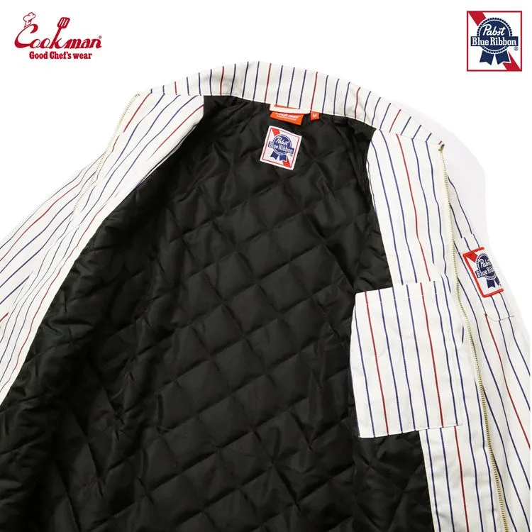 Cookman Delivery Jacket EX Warm - Pabst Stripe : White