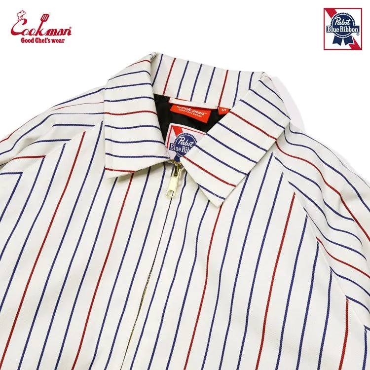 Cookman Delivery Jacket EX Warm - Pabst Stripe : White