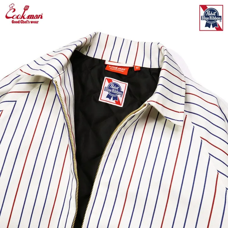 Cookman Delivery Jacket EX Warm - Pabst Stripe : White