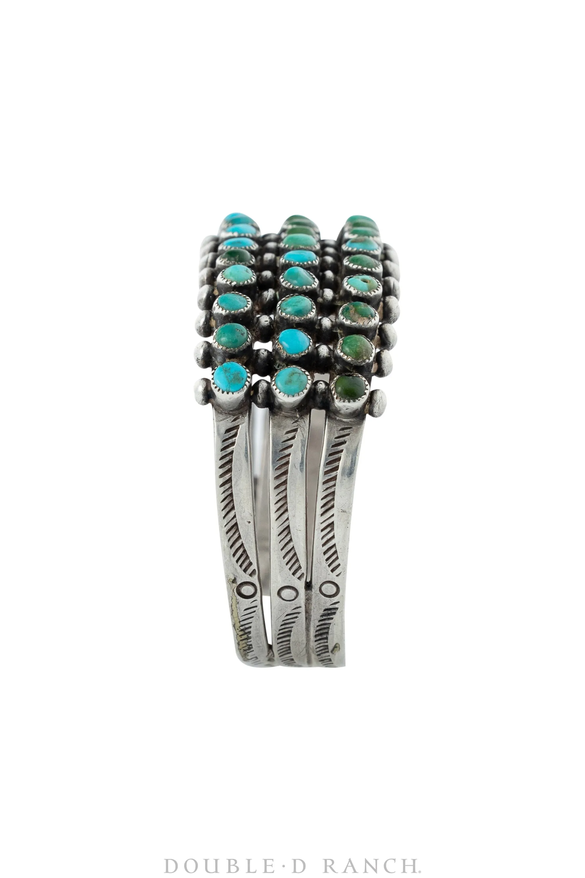 Cuff, Turquoise, Row, Cerrillos Mine, Snake Eyes, Vintage, Mid Century, 3029B