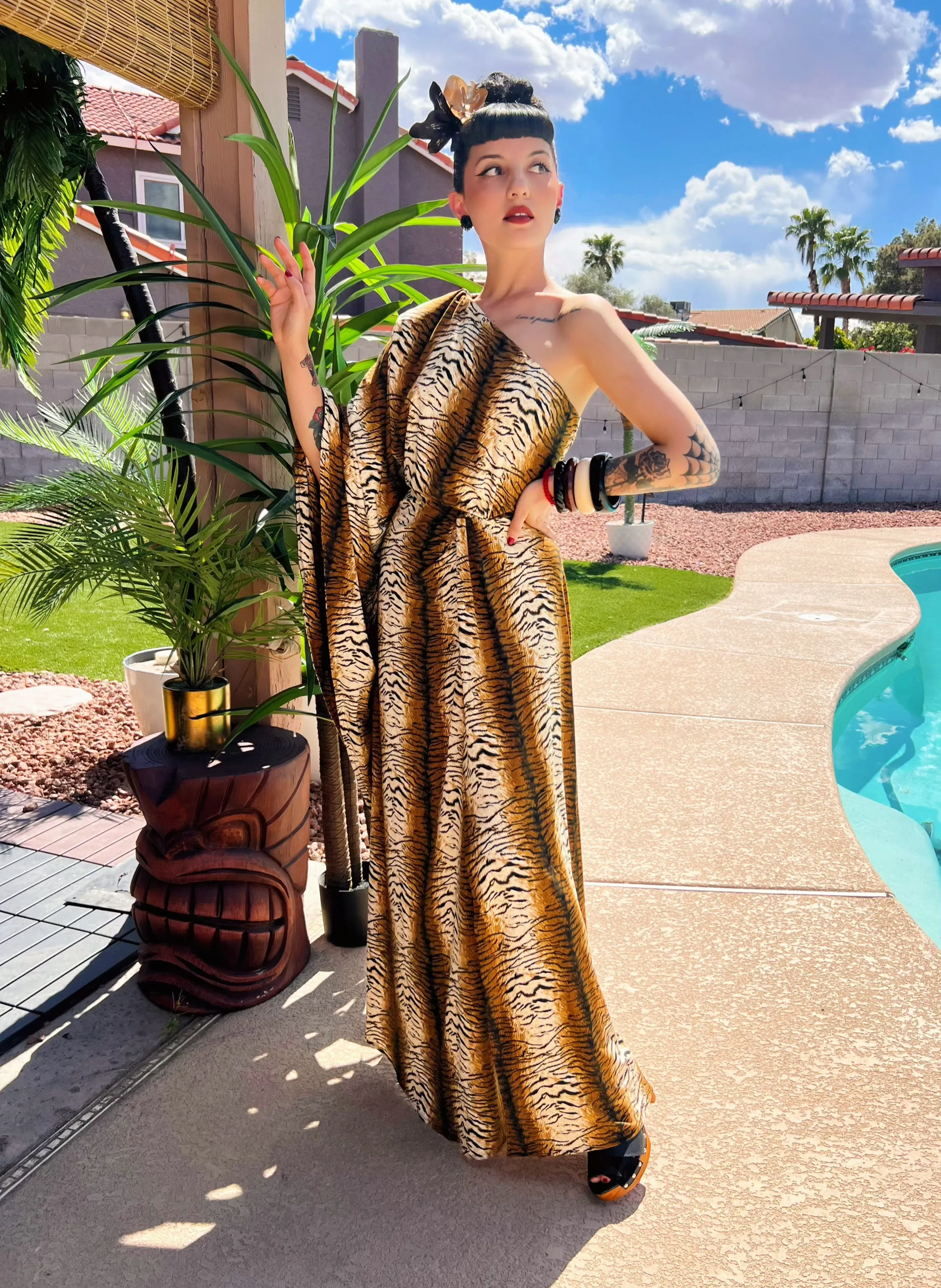 Curacao Caftan Dress in Jersey