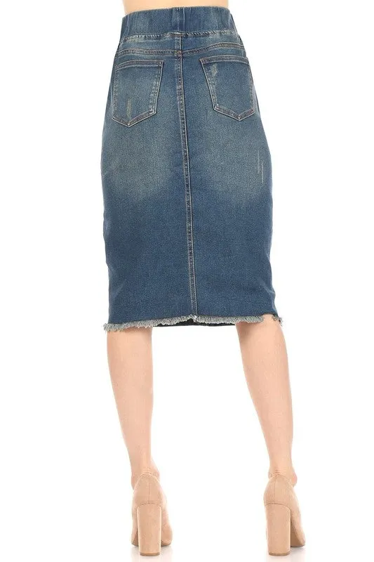 Debbie Jean Skirt-Vintage Wash/Ripped Effect