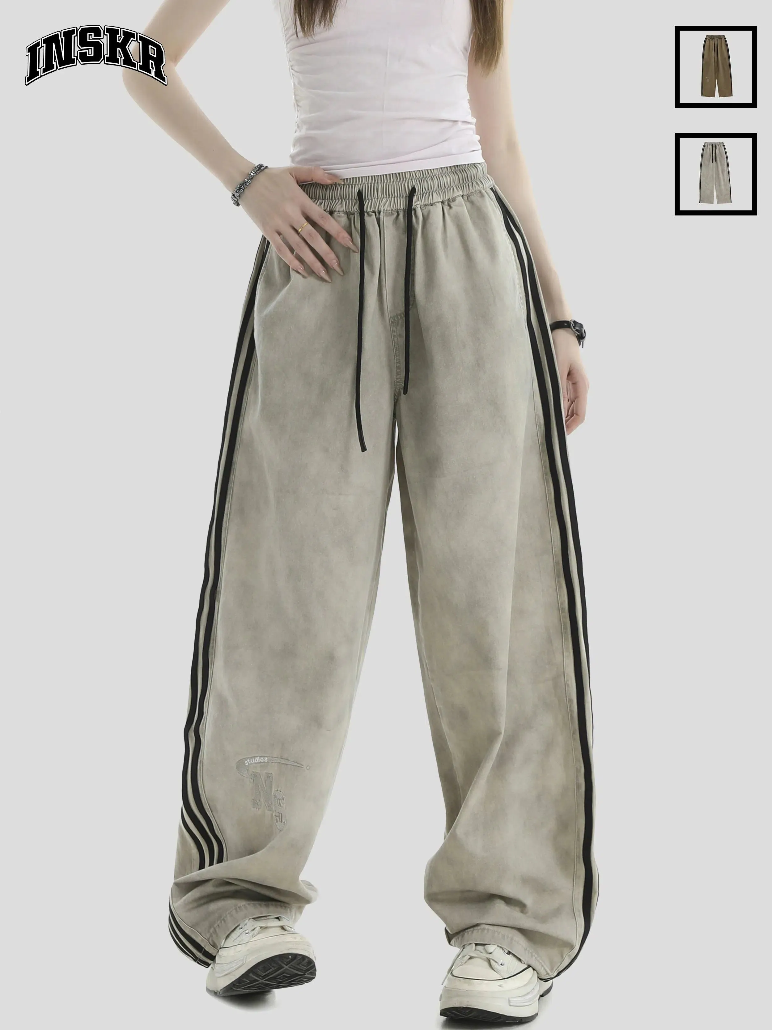 Drawstring Three-Stripes Pants