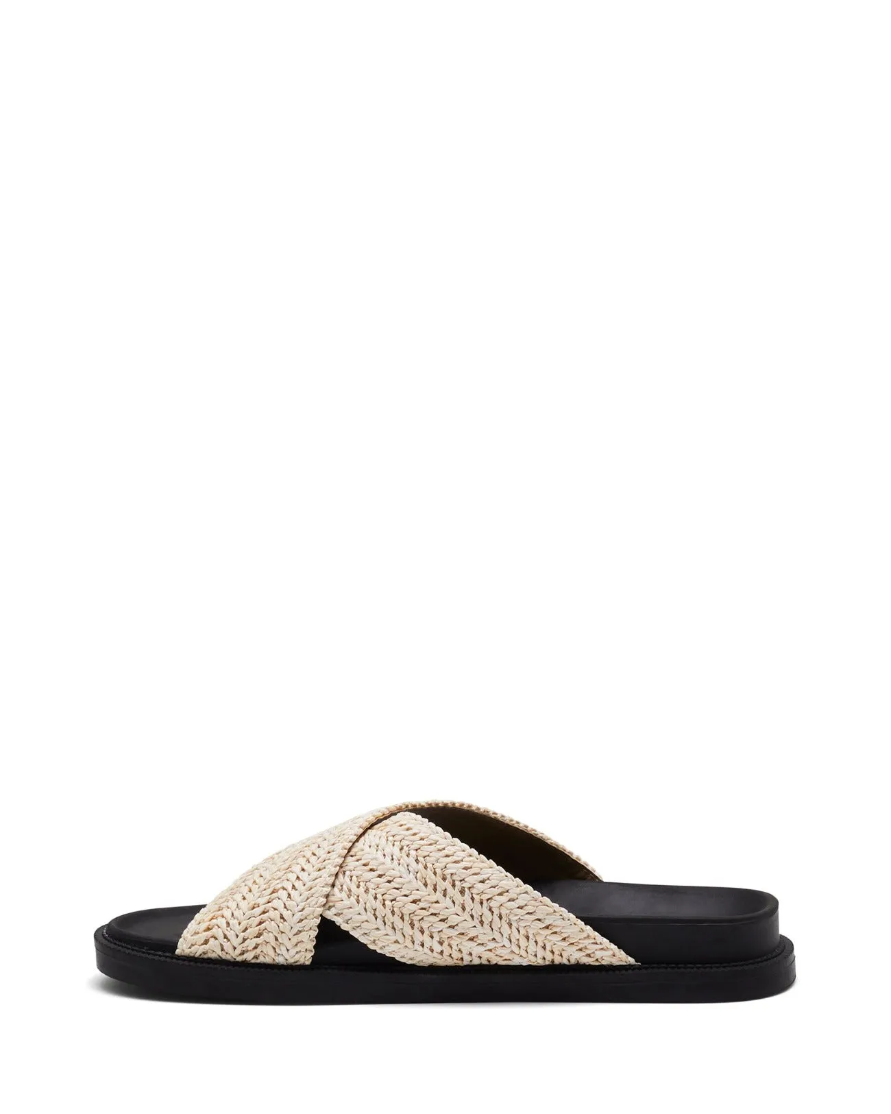 Eden Flat Sandal Bone/Black