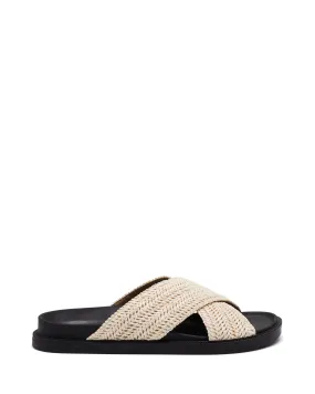 Eden Flat Sandal Bone/Black