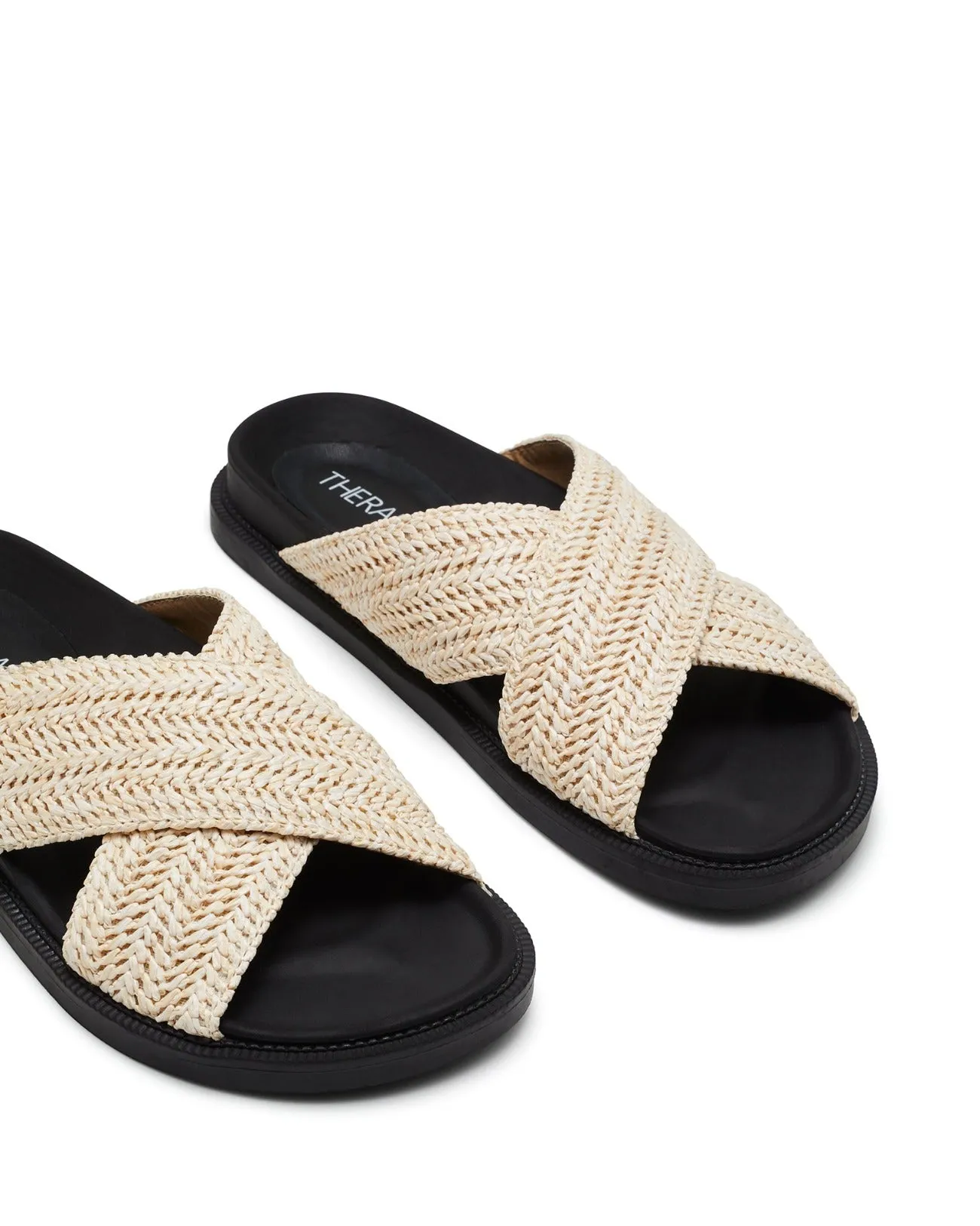 Eden Flat Sandal Bone/Black