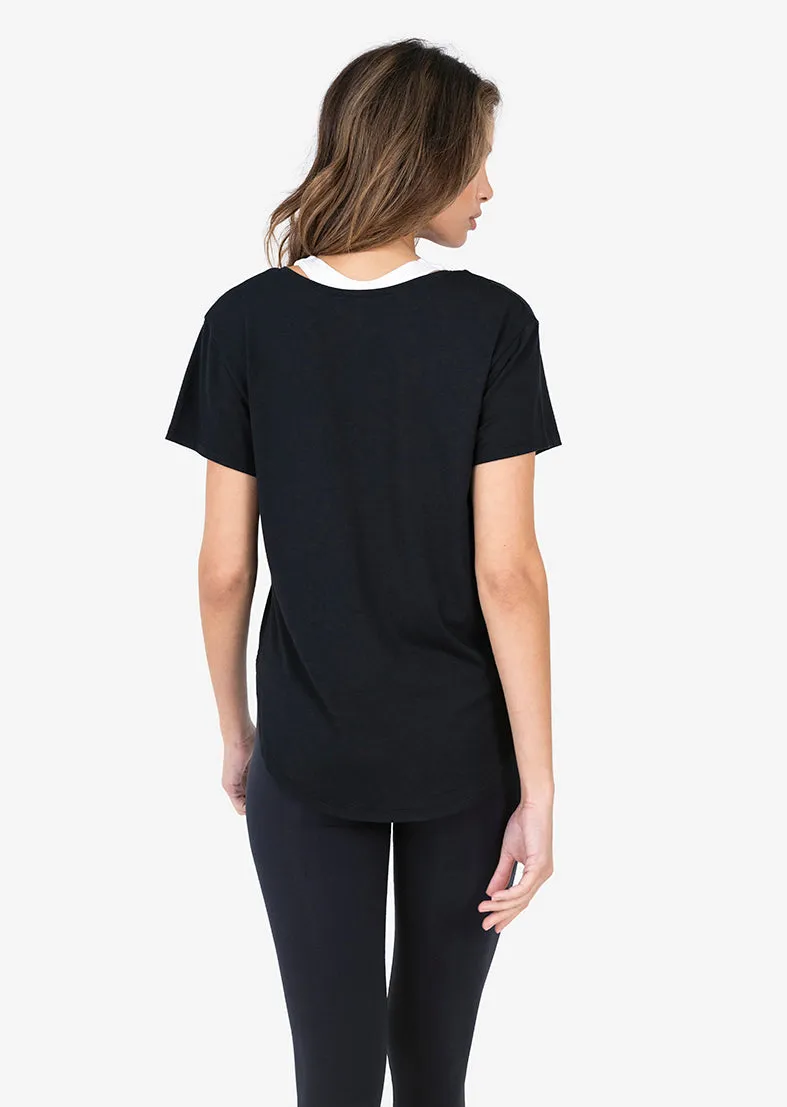 Elevate Aloe Reversible Slouch Tee Black