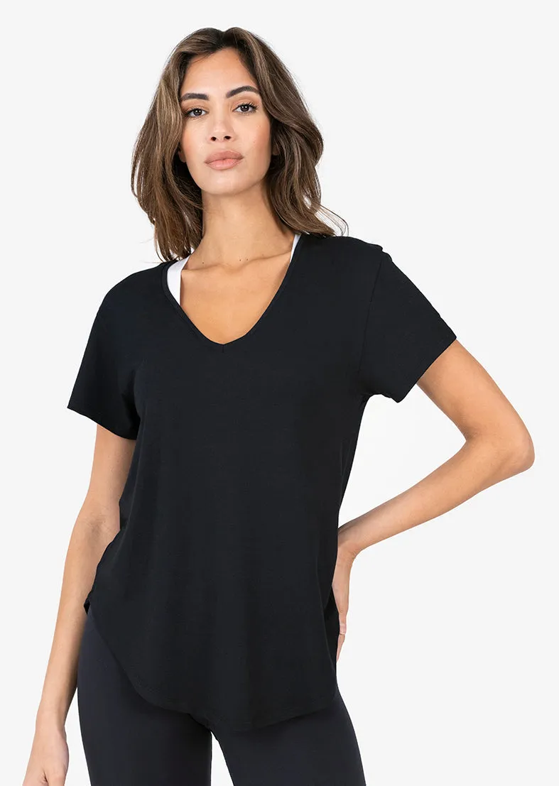 Elevate Aloe Reversible Slouch Tee Black