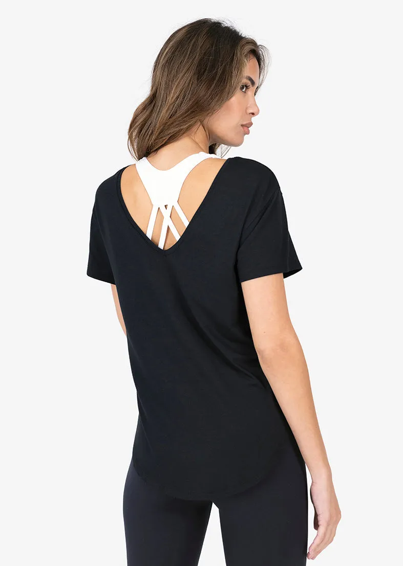 Elevate Aloe Reversible Slouch Tee Black